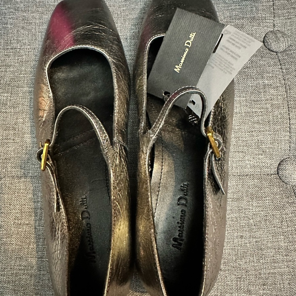 Massimo Dutti Bronze Mary Jane Flats